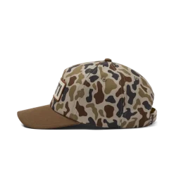 YETI® Wetlands middelhoge pet met platte klep in camouflagestijl, met logobadge